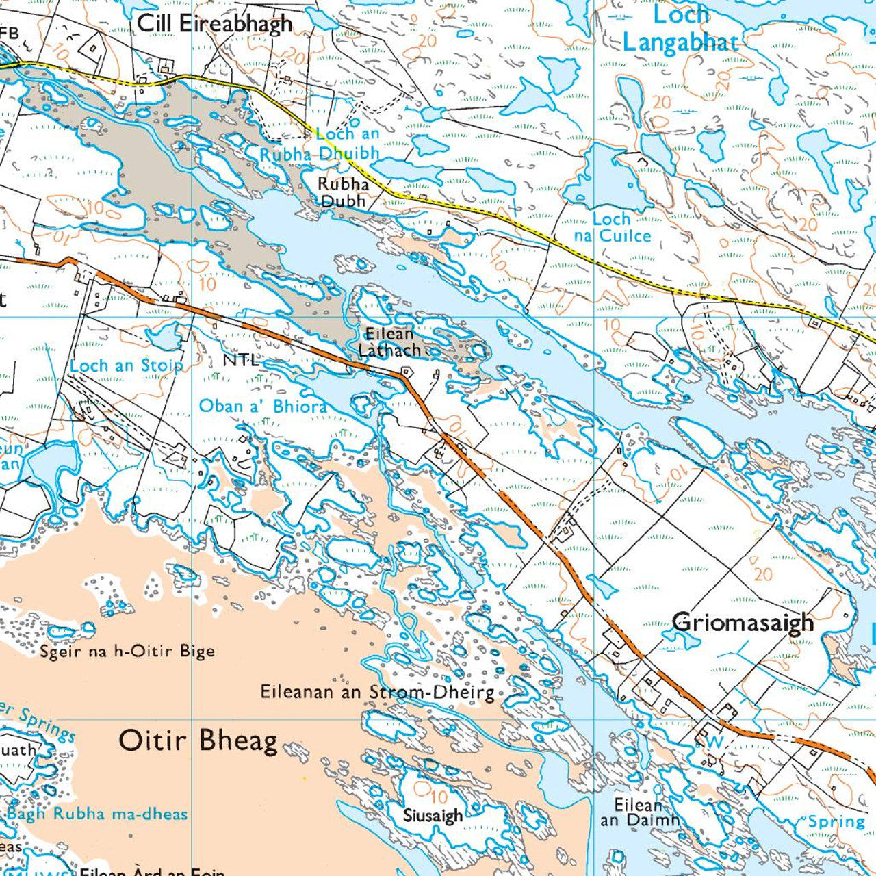 Map of Benbecula & South Uist, Eriskay 453