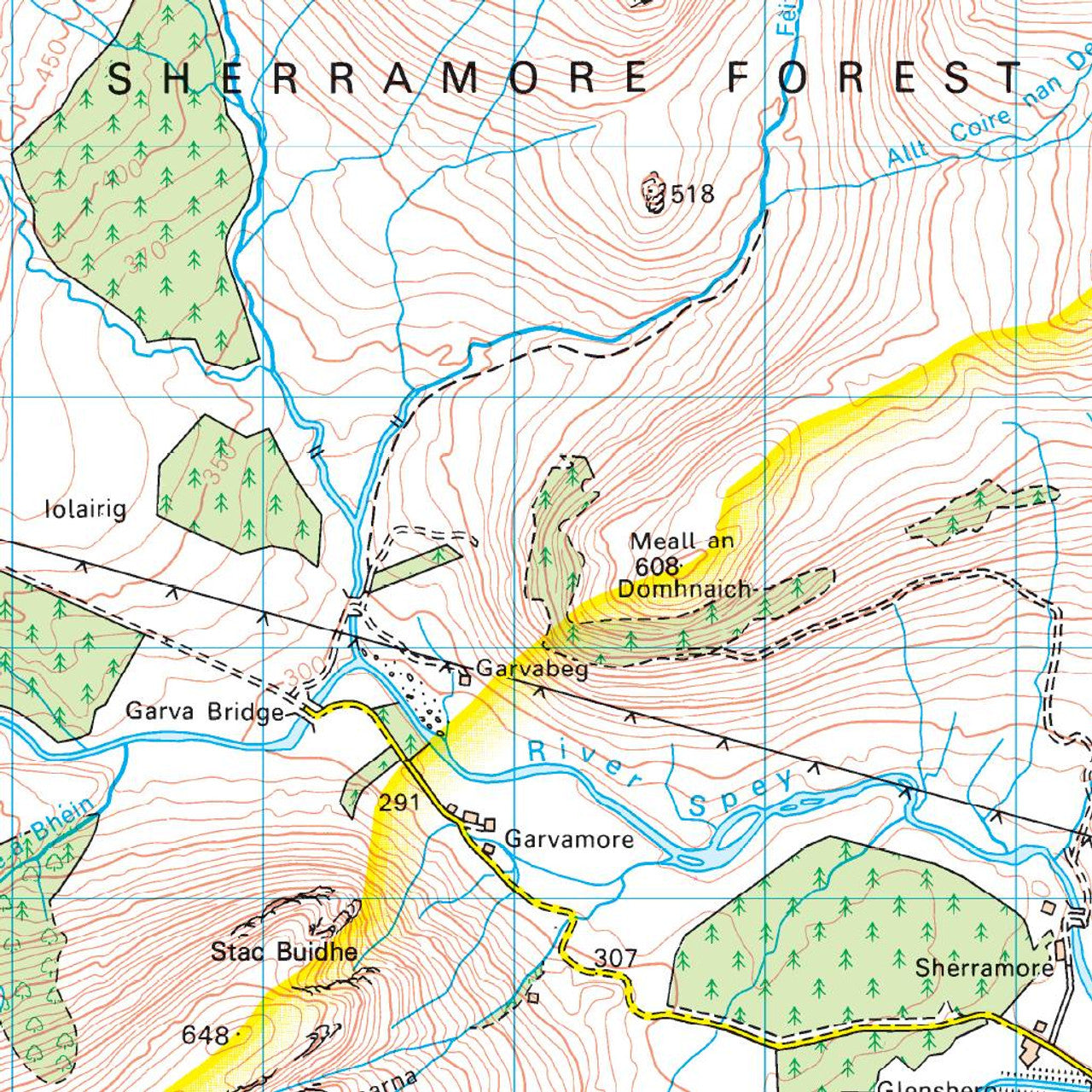 OS Map of Kingussie & Monadhliath Mountains: Landranger 35