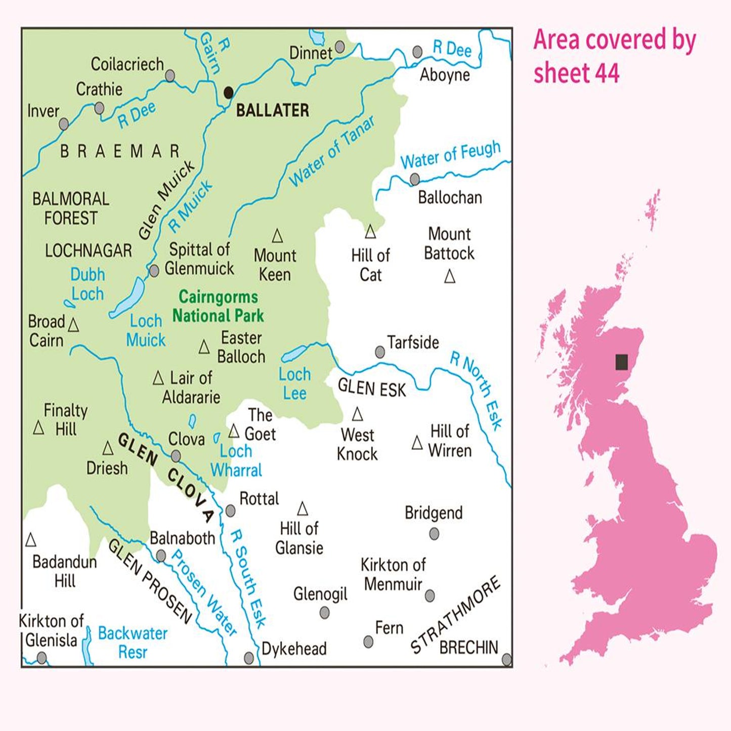 Map of Ballater & Glen Clova 44