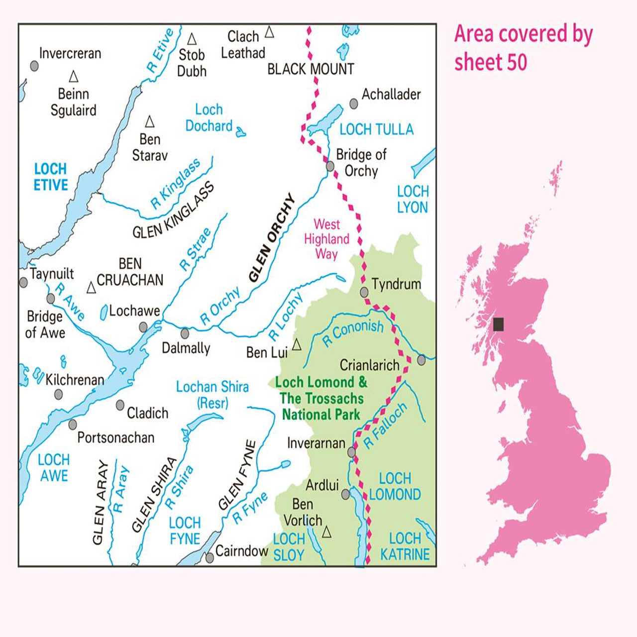 Map of Glen Orchy & Loch Etive 50