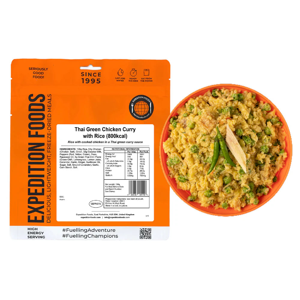 Expedition Foods Thai Green Chicken Curry with Rice