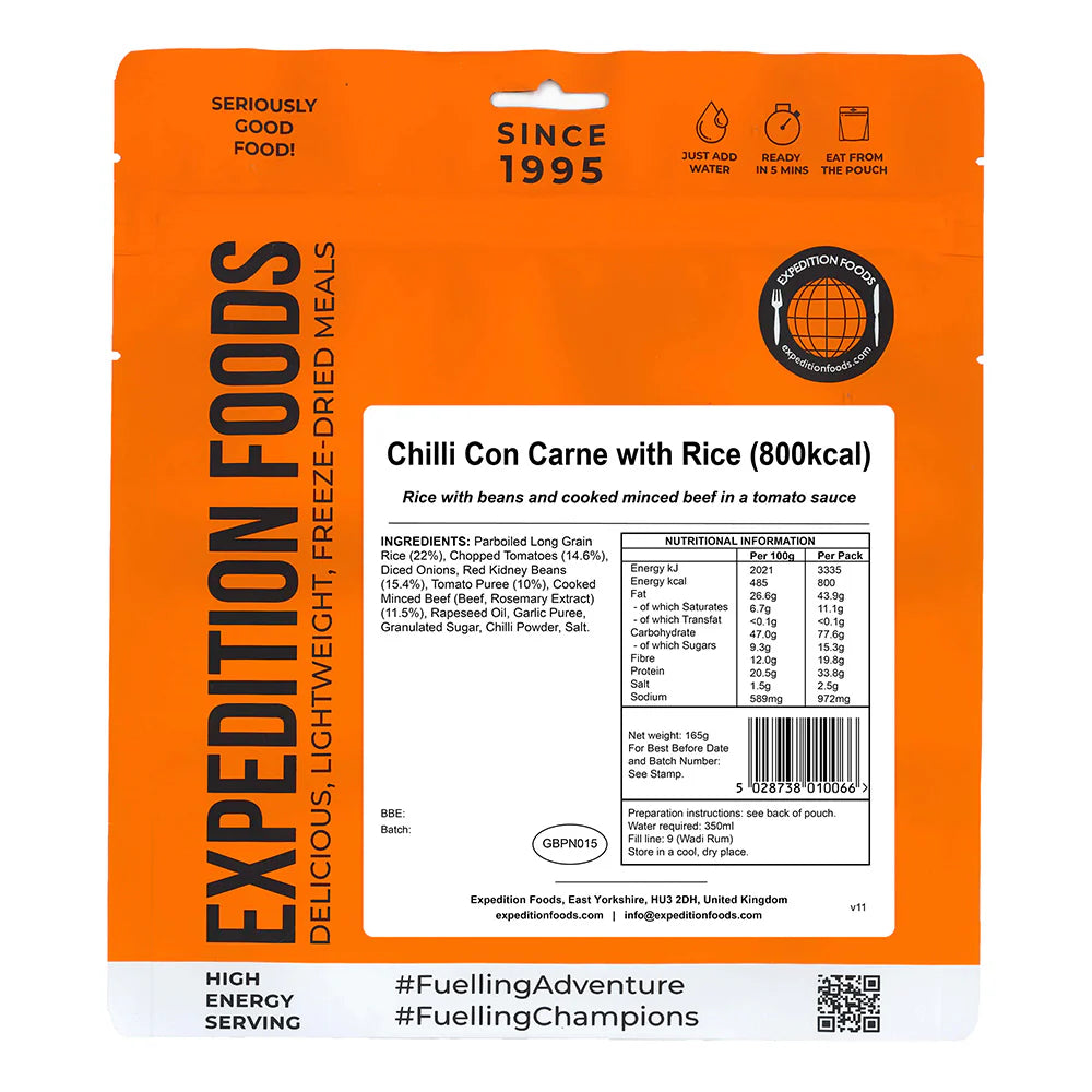 Expedition Foods Chilli Con Carne With Rice